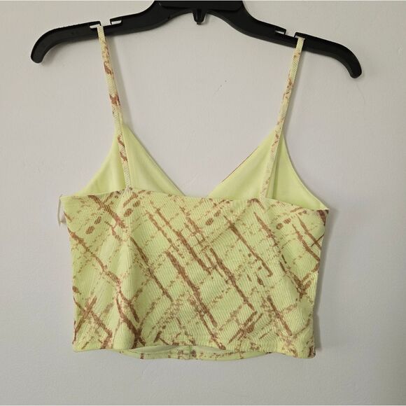 BP. Ruched Cropped Cami Abstract Yellow - Picture 3 of 7